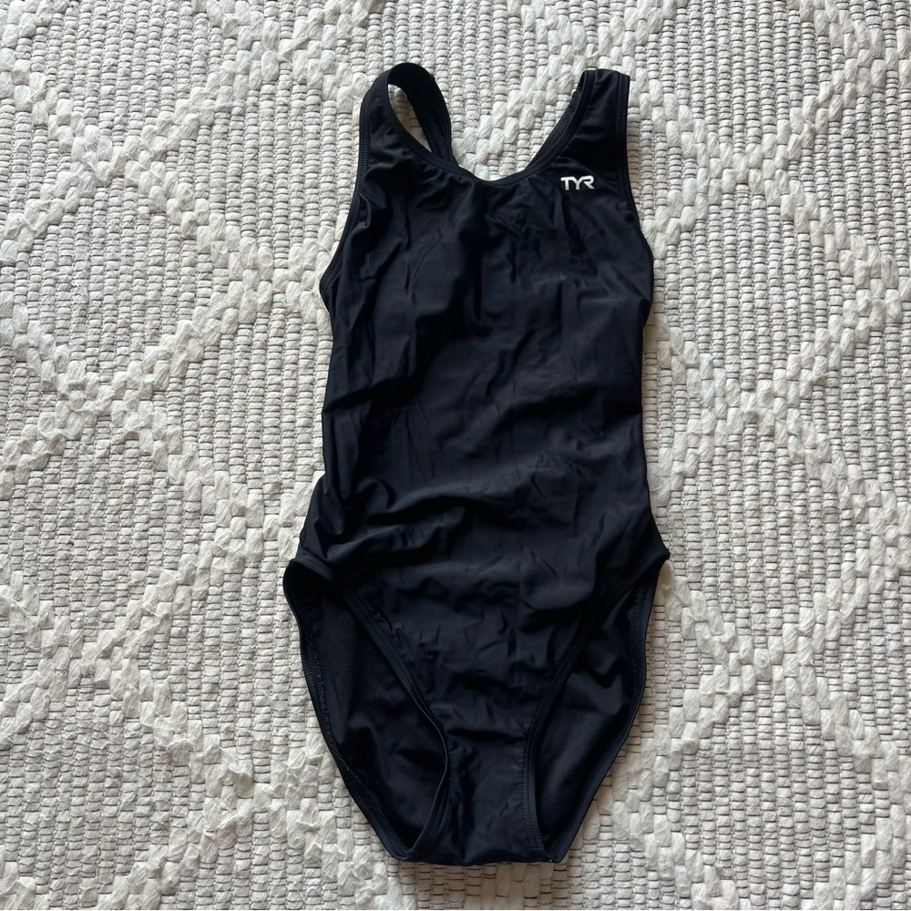 TYR Black Athletic One Piece Swimsuit